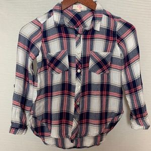 GB Girls Blue & Pink Plaid Shirt